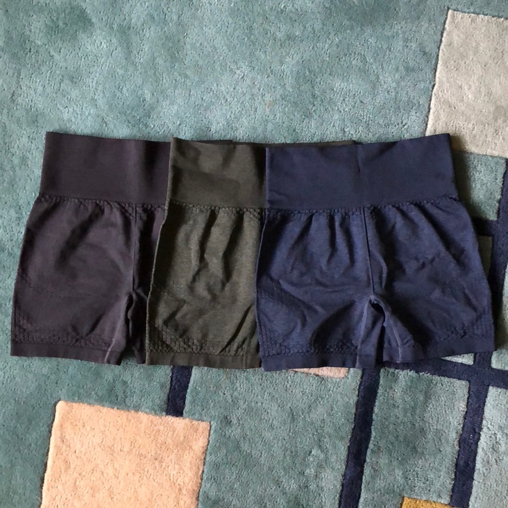 3 pairs small Aoxjox compression shorts. Gymshark dupe.